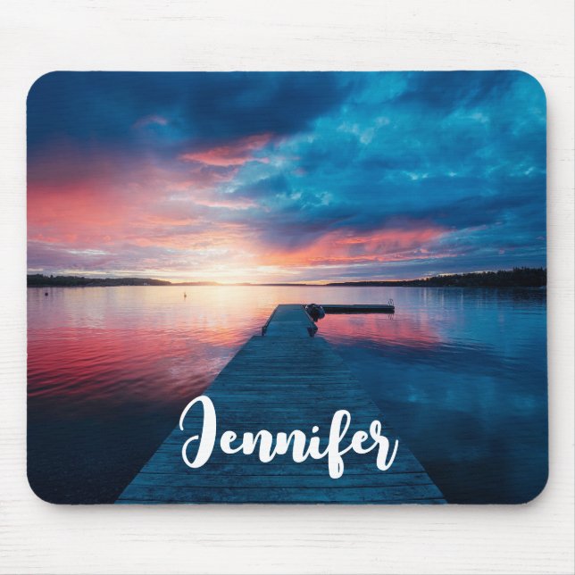 Tapis De Souris Beau coucher de soleil sur un lac de Calme (Devant)