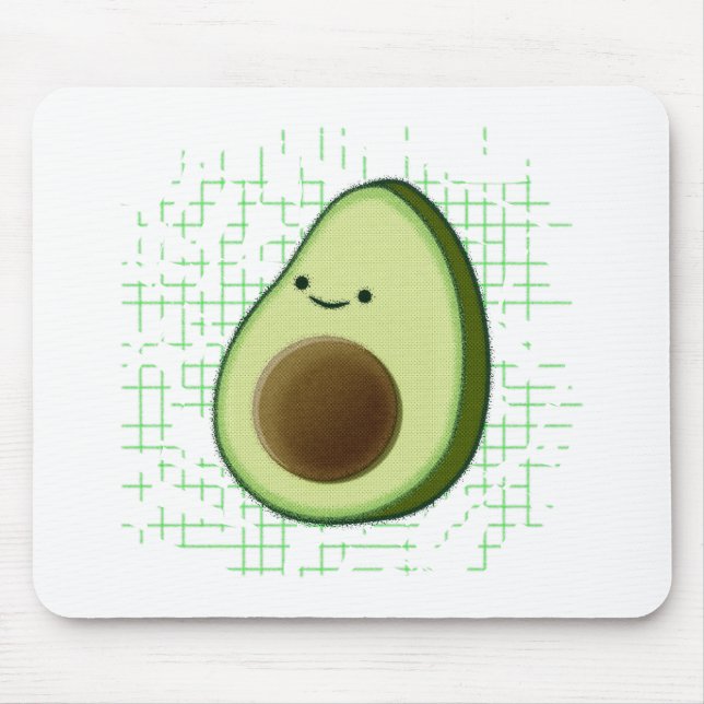 Tapis De Souris Beau Dessin Avocado Sur Un Arrière - plan Distress (Devant)