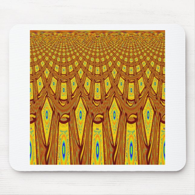 Tapis De Souris Beau Golden Brown Africain Tribal Imprimé vecteur (Devant)