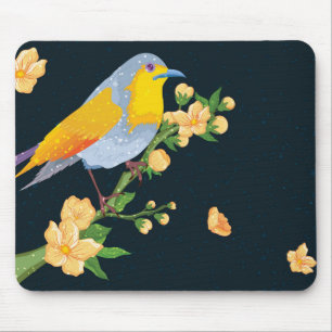 Tapis De Souris Beau Mat Souris aux oiseaux Abstraits