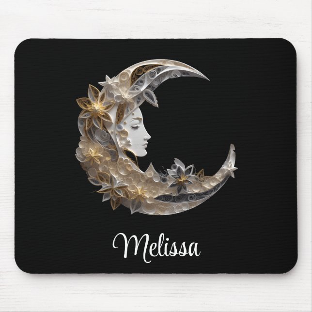 Tapis De Souris Beau visage dans la lune (Devant)