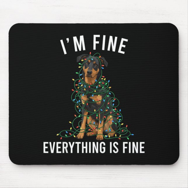 Tapis De Souris Beauceron Christmas I'm Fine Everything Is Fine  (Devant)