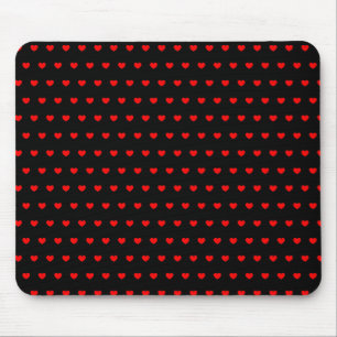 Tapis De Souris Beaucoup de petits coeurs rouges sur le noir