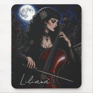Tapis De Souris Beauté gothique magnifique jouant du violoncelle p