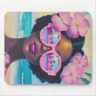 Tapis De Souris Beauté tropicale dans les tons roses