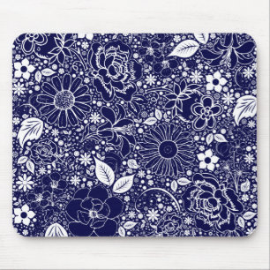Tapis De Souris Beautés botaniques Bleu