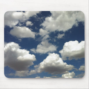 Tapis De Souris Beautiful Blue Sky with Puffy White Clouds