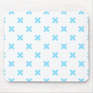Tapis De Souris Bébé bleu croix coutures sur blanc