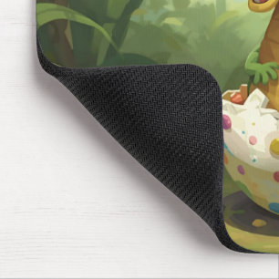 Tapis de souris bébé dino mignon à l'éclosion