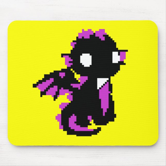 Tapis De Souris Bébé dragon pixelisé mignon (Devant)