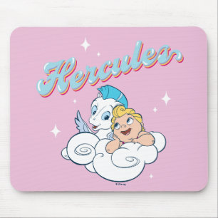 Tapis de souris Bébé Hercule et Pégase sur un Nuag
