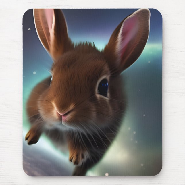 Tapis De Souris Bébé Lapin Courir Dans L'Espace (Devant)
