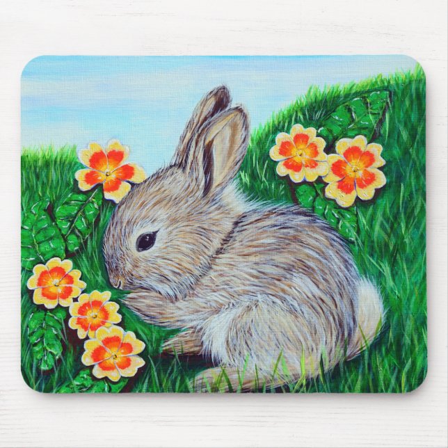 Tapis De Souris Bébé mignon peinture lapin (Devant)