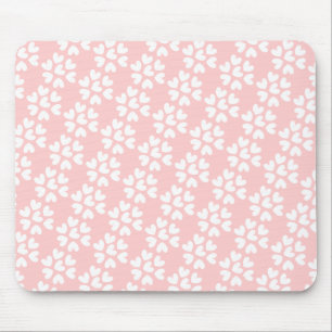 Tapis De Souris Bébé rose blanc doux Coeurs Motif