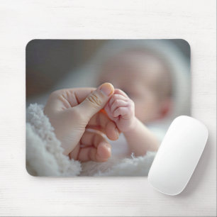 Tapis De Souris Bébé tenant une main adulte