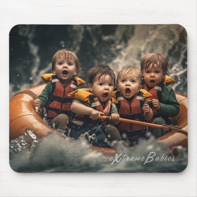 Tapis De Souris Bébés extrêmes - Rafting d'eau blanche (Devant)