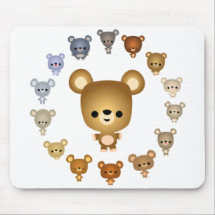 Tapis De Souris Bébés Ours Cartoon mignonne Mousepad