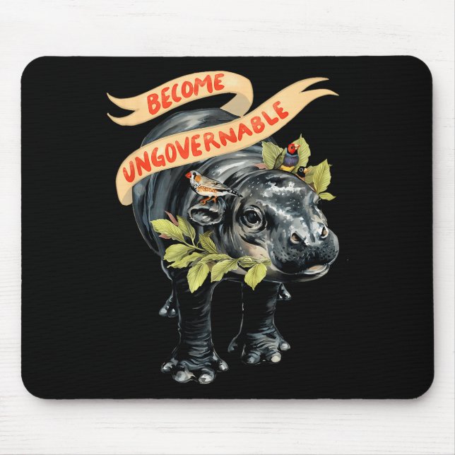 Tapis De Souris Become Ungovernable Funny Moo-deng  (Devant)