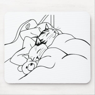 Tapis De Souris Bed Sleep Cat Dream Kitten Good Friends