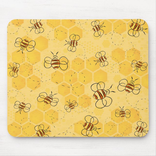 Tapis De Souris Bee Buzzing Honey Bees mignonne (Devant)