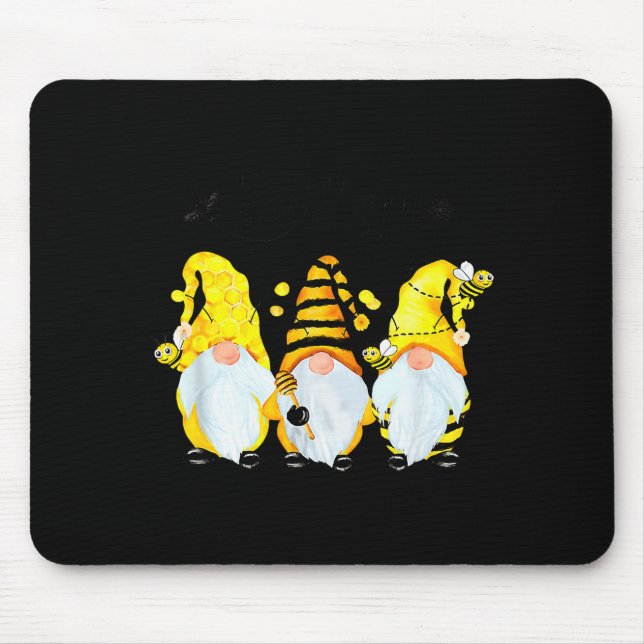 Tapis De Souris Bee Happy Bee Gnome Spring  (Devant)