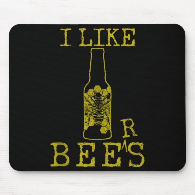 Tapis De Souris Bees &amp; Beer - Funny Quote Beekeeng Beekeeper G (Devant)