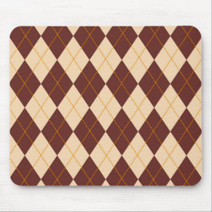 Tapis De Souris Beige Brown Automne Jacquard d'automne Diamant Mot