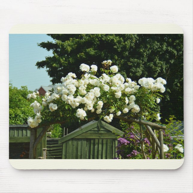 Tapis De Souris Belle arche de roses blanches (Devant)