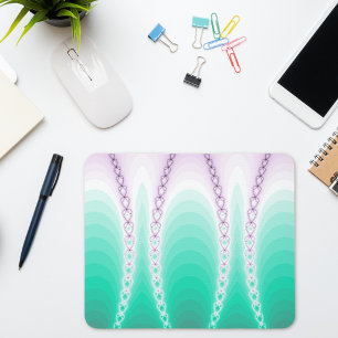 Tapis De Souris Belle chaîne fractale à dégradé violet vert