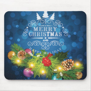 Tapis De Souris Belle conception de Noël avec branches de neige