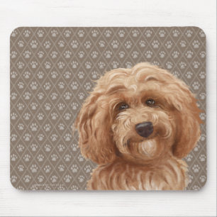 Tapis De Souris Belle copie de peinture de patte de chien d'amour