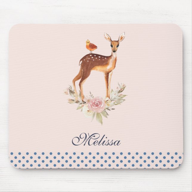 Tapis De Souris Belle Doe Brown avec points blancs (Devant)
