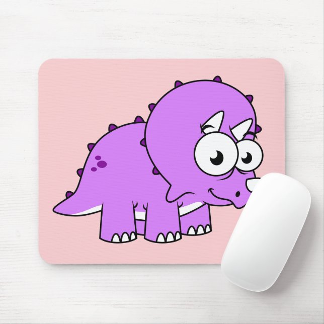 Tapis De Souris Belle Illustration D'Un Tricératops. (Avec souris)
