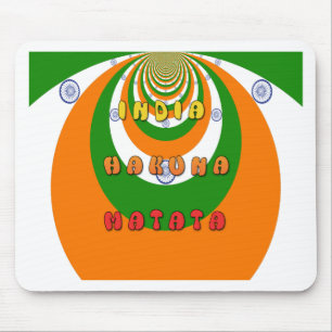Tapis De Souris Belle Inde couleurs drapeau national Hakuna Matata