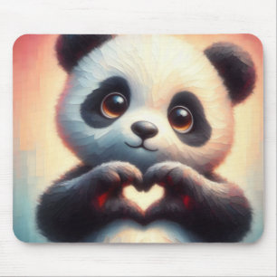 Tapis De Souris Belle Love Heart Panda