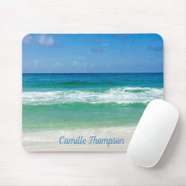 Tapis De Souris Belle plage Photo Ocean Waves Personnalisé (Avec souris)
