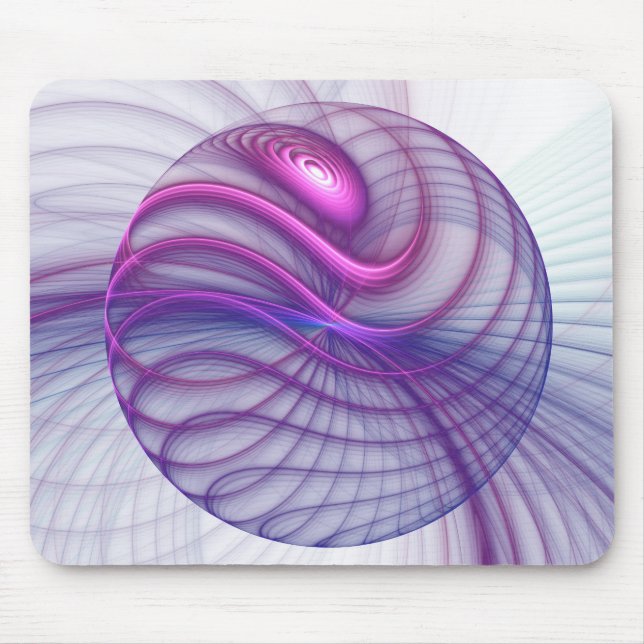 Tapis De Souris Belle Swing Moderne Art Fractal Abstrait Rose (Devant)