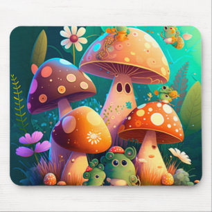 Tapis De Souris Belles champignons de bébé vert