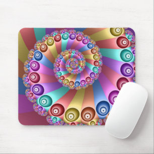 Tapis De Souris Belles couleurs arc-en-ciel Art fractal Abstrait