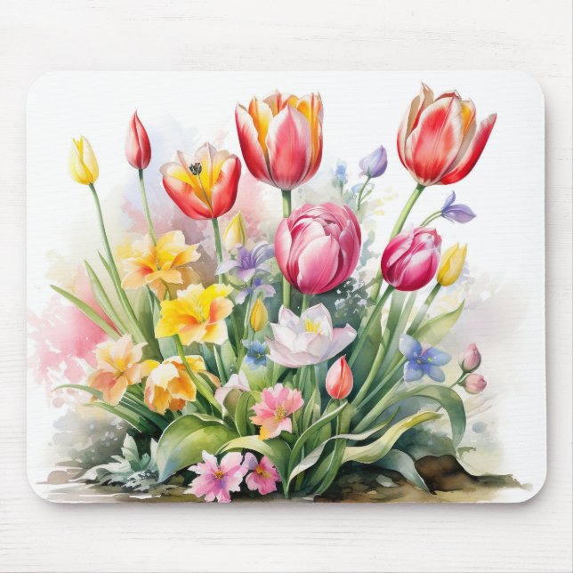 Tapis De Souris Belles fleurs de tulipes (Devant)