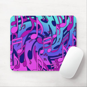 Tapis De Souris Belles notes de musique colorées et tourbillonnant