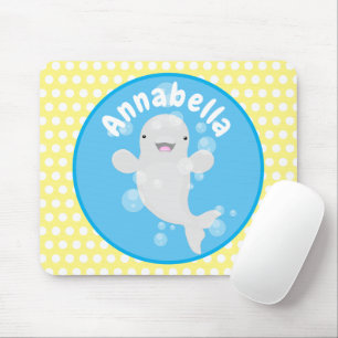 Tapis De Souris Béluga mignon bulles dessin de dessin animé