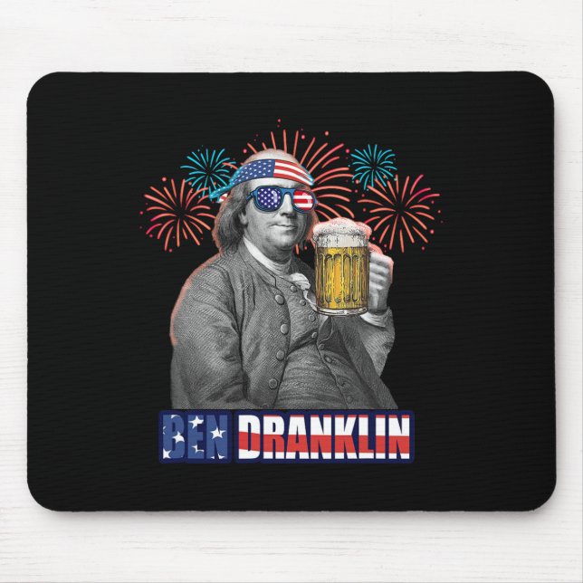 Tapis De Souris Ben Franklin fête l'indépendance. Ben Dra (Devant)