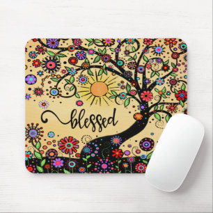 Tapis De Souris BÉNÉFICIÉ Arbre BLANC