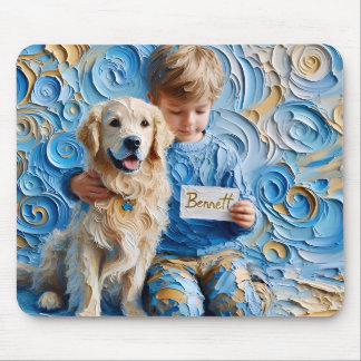 Tapis De Souris BENNETT ~ Anniversaire Golden Retriever ~ Mousepad