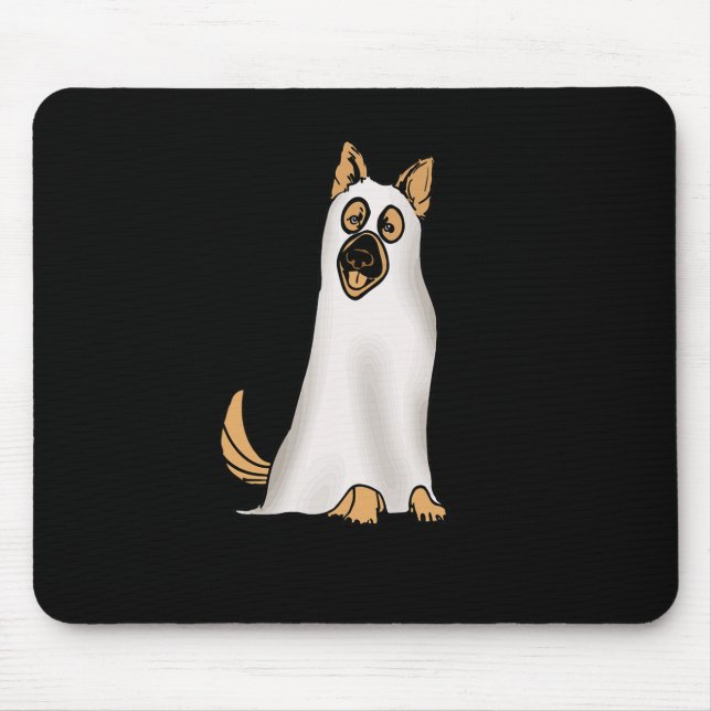 Tapis De Souris Berger allemand mignon chien porter Fantôme drôle  (Devant)