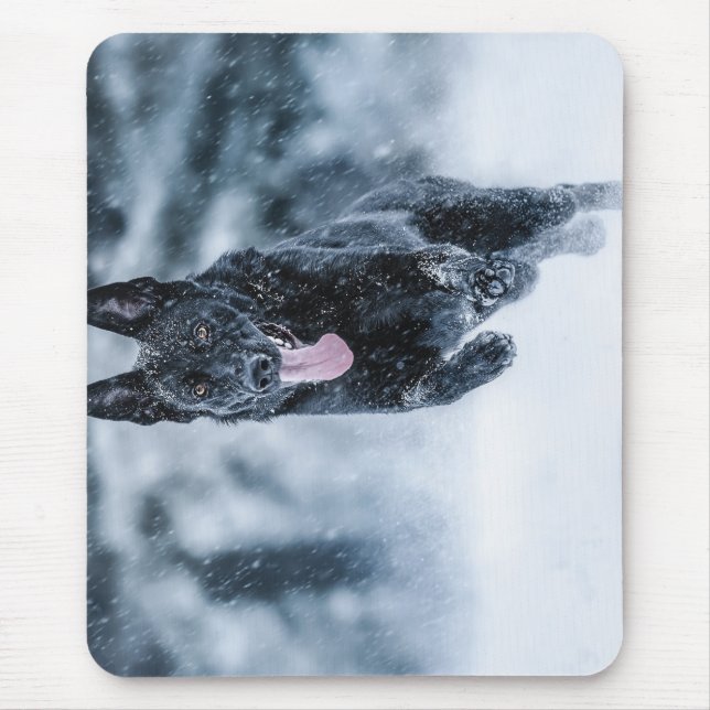 Tapis De Souris Berger allemand noir dans la couverture de duvet d (Devant)
