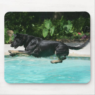Tapis De Souris Berger allemand sautant dans l'eau
