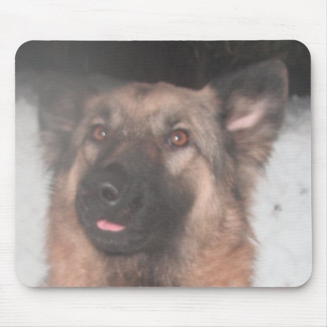 Tapis de souris Berger allemand sortant la langue (Devant)