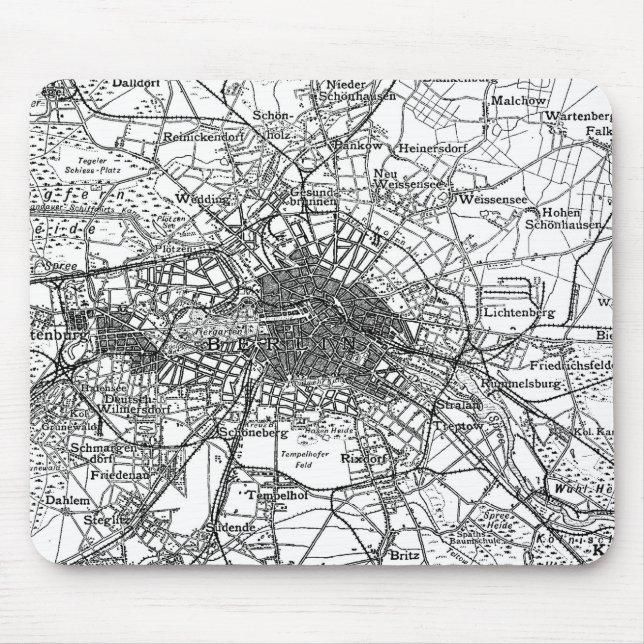 Tapis De Souris Berlin et abords Map (1911) (Devant)